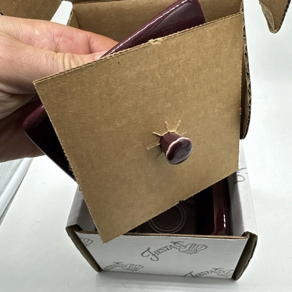 Fiestaware Covered Box Claret in Original Packaging NEW 1444 341